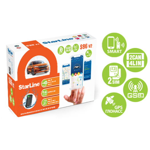 StarLine S96 v2 2CAN+4LIN 2SIM GSM GPS